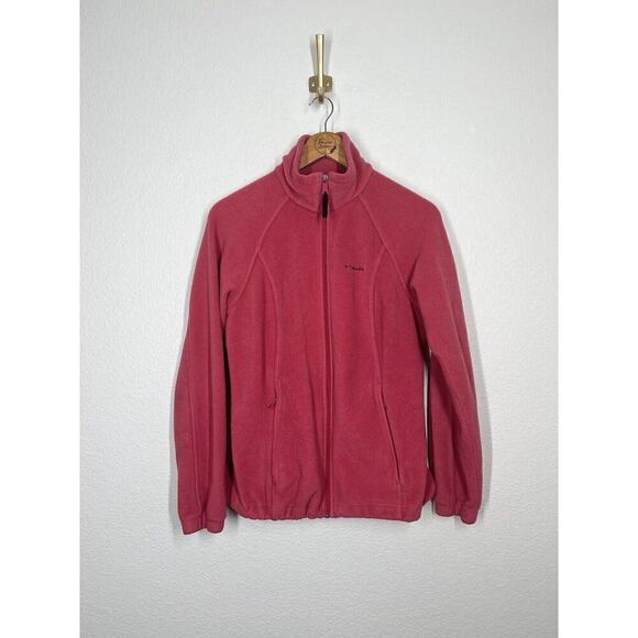 Columbia Womens Pink Fleece Zip Up Jacket Medium M Cozy - Picture 1 of 6